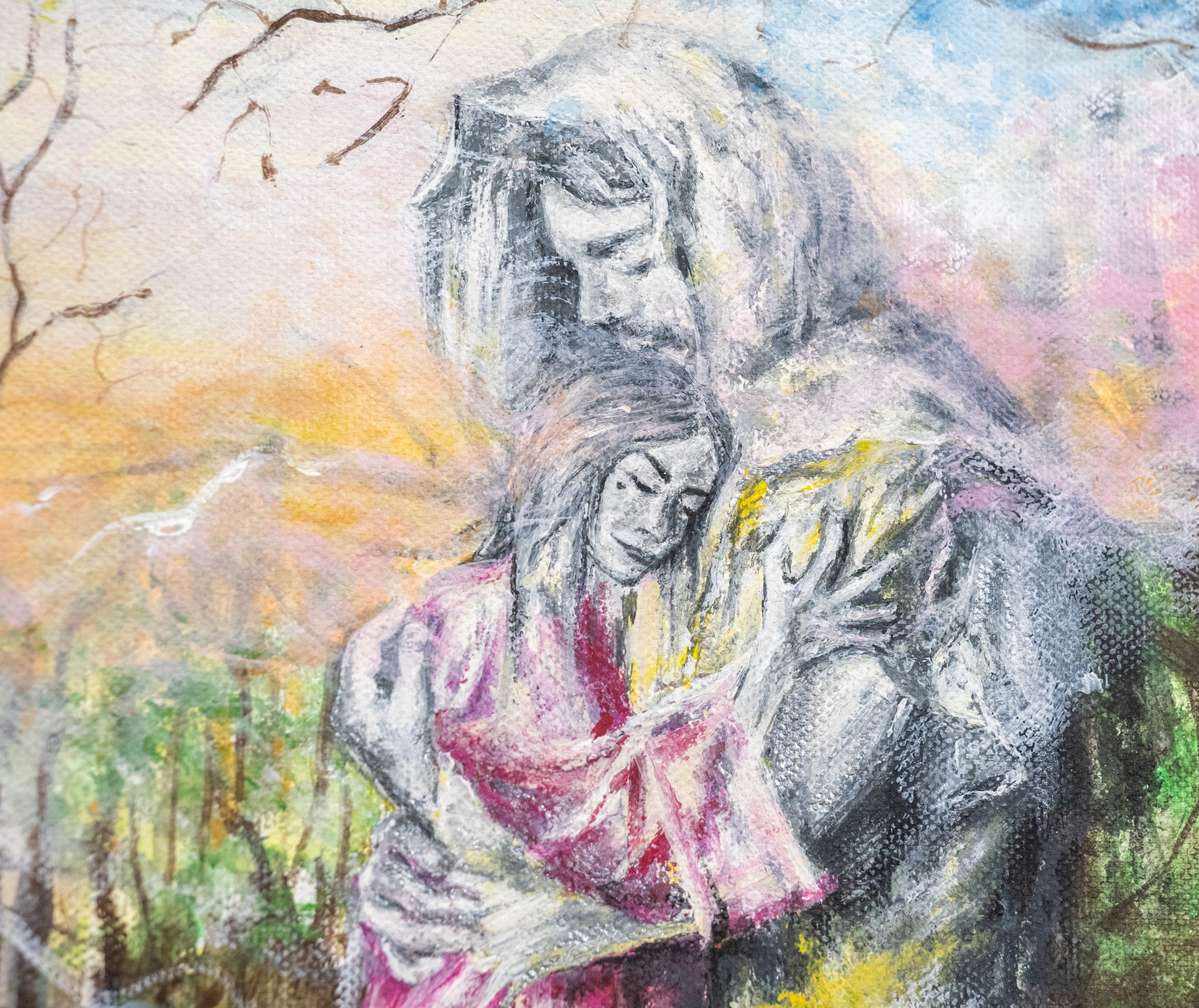 Detail z diela Tibi Credo, akryl na plátne